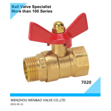 Brass Ball Valve M/F with Butterfly Handle Dn15